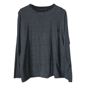 CK‎ JEANS Y2K Streetwear micro strip long sleeve shirt in grey black Normcore  M